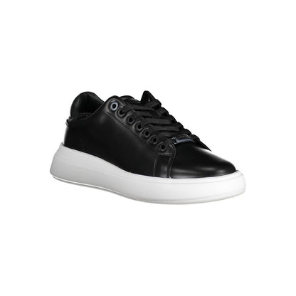 Sneakers by Calvin Klein for women in polyester black features an opulent silhouette from the Women's Fashion Polyester Sneakers collection, showcasing a signature fashion style with an opulent finish.