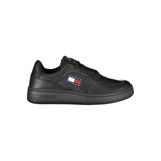Sneakers by Tommy Hilfiger for women in polyester black features an opulent silhouette from the Women's Fashion Polyester Sneakers collection, showcasing a signature fashion style with an opulent finish.