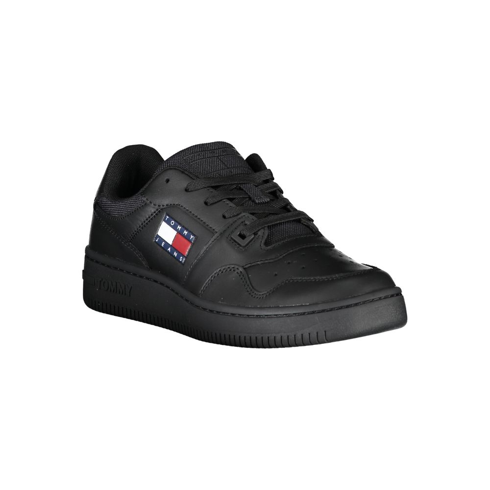 Sneakers by Tommy Hilfiger for women in polyester black features an sumptuous design from the Women's Fashion Polyester Sneakers collection, highlighting a sumptuous fashion style for a premium, high-fashion look.