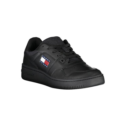 Sneakers by Tommy Hilfiger for women in polyester black features an sumptuous design from the Women's Fashion Polyester Sneakers collection, highlighting a sumptuous fashion style for a premium, high-fashion look.
