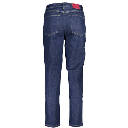 Pants by Tommy Hilfiger for women in cotton blue showcases a unrivaled comfort silhouette, featuring a tapered-leg cut and long with a for a unrivaled comfort and refined aesthetic.