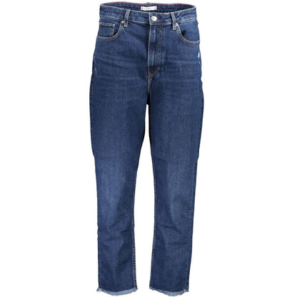 Pants by Tommy Hilfiger for women in cotton blue features an on trend silhouette with a and cut in an elegant long for a sophisticated look.