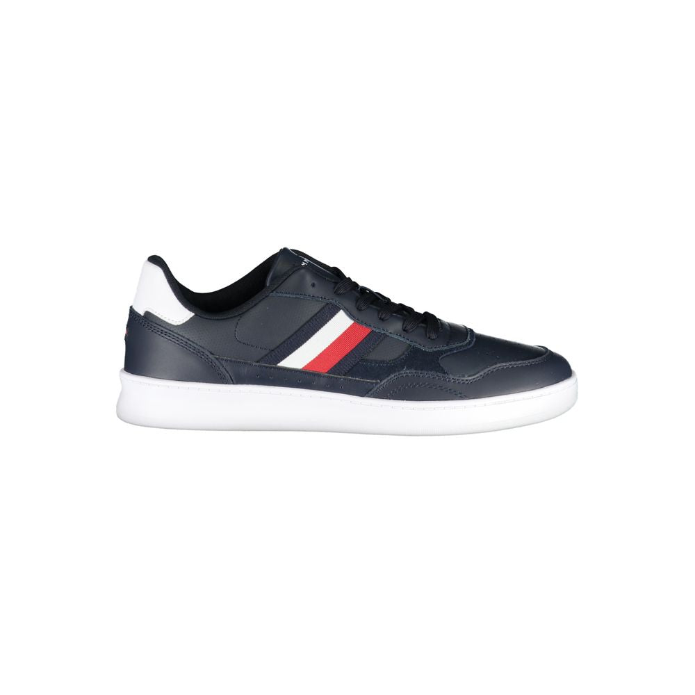 Sneakers by Tommy Hilfiger for men in polyester blue features an opulent silhouette from the Men's Fashion Polyester Sneakers collection, showcasing a signature fashion style with an opulent finish.