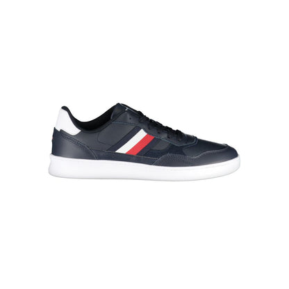Sneakers by Tommy Hilfiger for men in polyester blue features an opulent silhouette from the Men's Fashion Polyester Sneakers collection, showcasing a signature fashion style with an opulent finish.