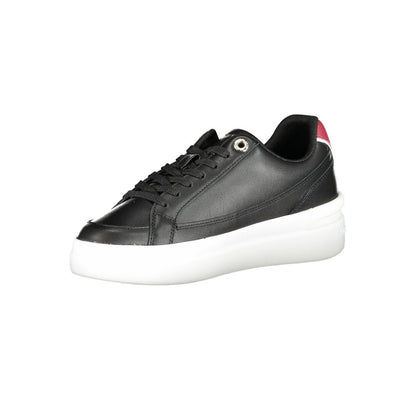 Sneakers by Tommy Hilfiger for women in polyester black features a sumptuous design, perfectly showcasing the sumptuous fashion style of this Women's Fashion Polyester Sneakers.