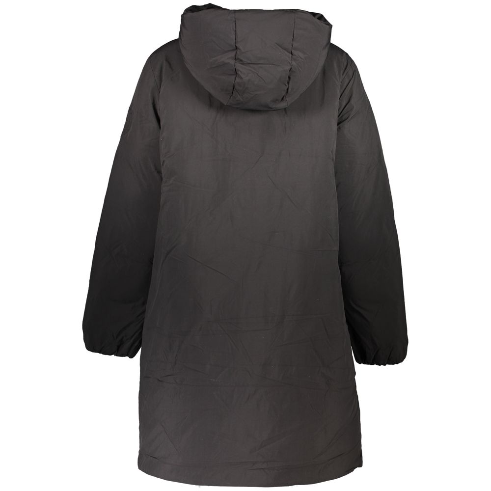 Hooded Jacket by Tommy Hilfiger for women in polyester black presents a authentic silhouette, artfully detailed with a authentic and functional pockets & hooded for a premium authentic finish.