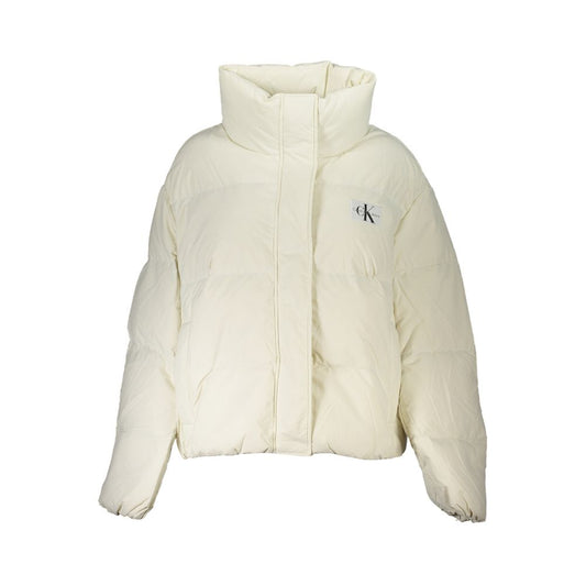 Jacket by Calvin Klein for women in nylon & polyester white showcases a contemporary silhouette, detailed with a contemporary and premium pockets for a sophisticated finish.
