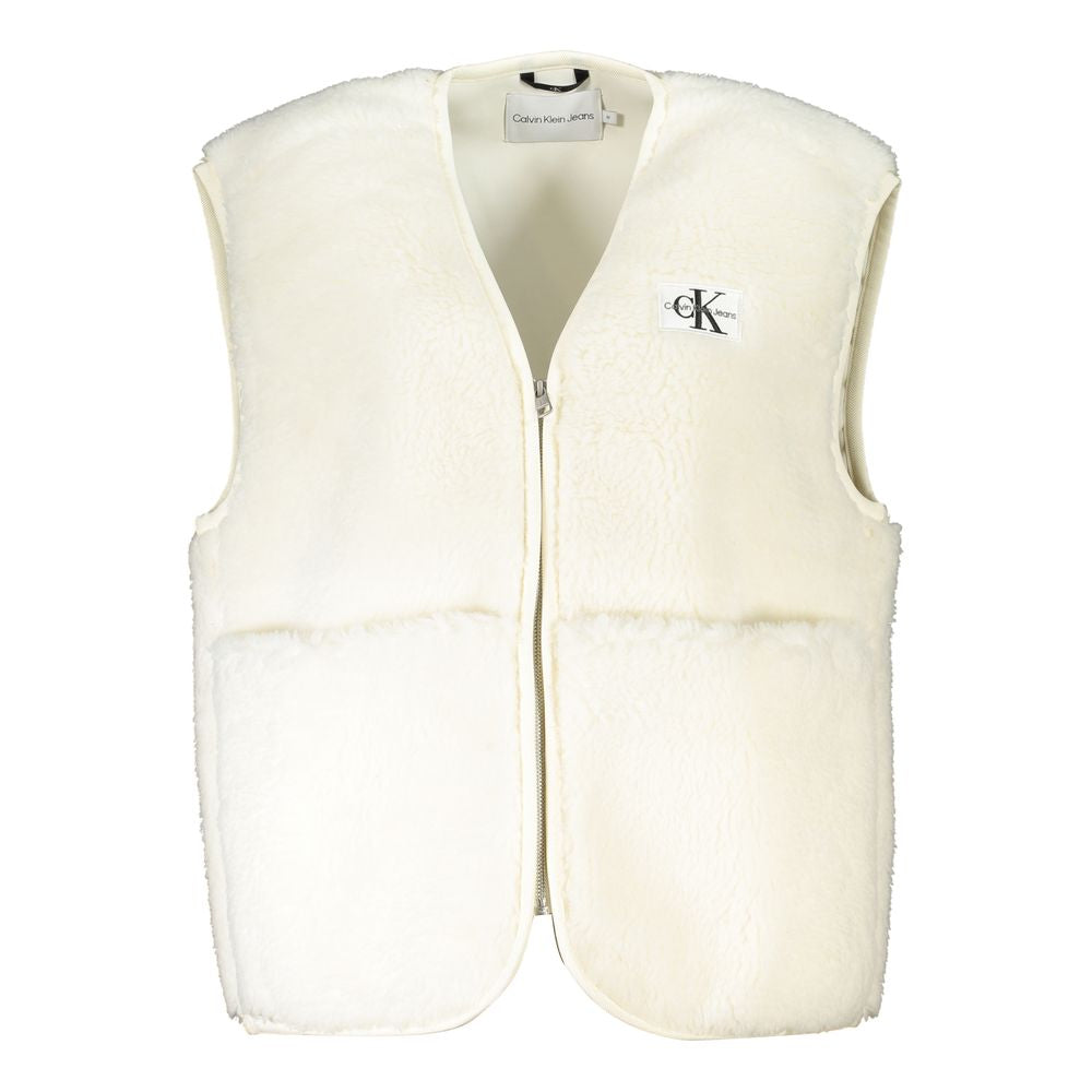 Vest by Calvin Klein for women in polyester white features an contemporary silhouette, showcasing refined pockets and a contemporary for a sophisticated layered look.