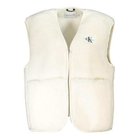 Vest by Calvin Klein for women in polyester white features an contemporary silhouette, showcasing refined pockets and a contemporary for a sophisticated layered look.