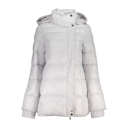Hooded Jacket by Patrizia Pepe for women in polyamide white showcases a contemporary silhouette, detailed with a contemporary hooded neckline and premium pockets & hooded for a sophisticated finish.