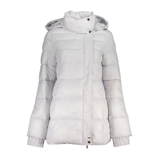 Hooded Jacket by Patrizia Pepe for women in polyamide white showcases a contemporary silhouette, detailed with a contemporary hooded neckline and premium pockets & hooded for a sophisticated finish.