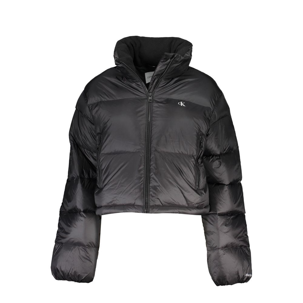 Jacket by Calvin Klein for women in polyamide black & print presents a authentic silhouette, artfully detailed with a authentic and functional pockets for a premium authentic finish.