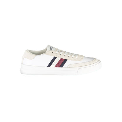 Sneakers by Tommy Hilfiger for men in polyester white features an sumptuous design from the Men's Fashion Polyester Sneakers collection, highlighting a sumptuous fashion style for a premium, high-fashion look.