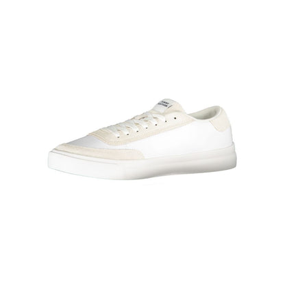 Sneakers by Tommy Hilfiger for men in polyester white presents a sumptuous silhouette as Men's Fashion Polyester Sneakers, expertly defined by a sumptuous fashion style for a sumptuous, high-fashion look.