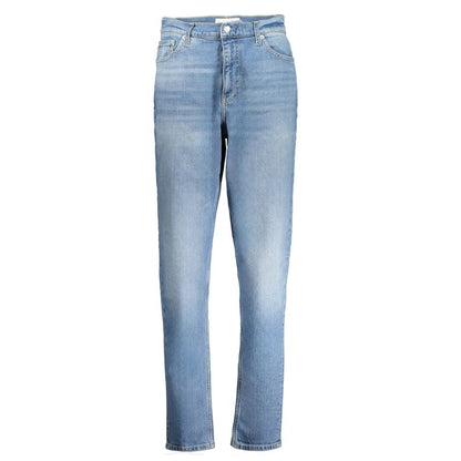 Jeans by Calvin Klein for women in cotton blue features a refined silhouette with a refined mom, defined by a and a refined long for a refined finish.