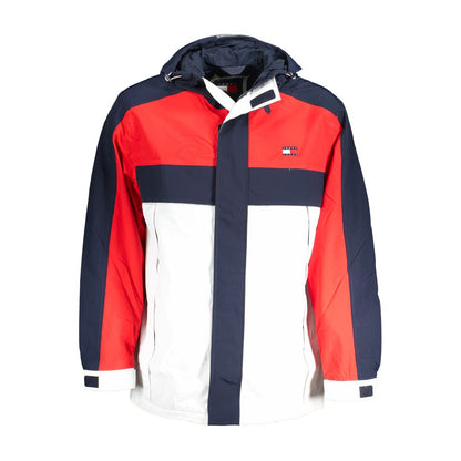 Hooded Jacket by Tommy Hilfiger for men in nylon blue presents a authentic silhouette, artfully detailed with a authentic hooded neckline and functional pockets & hooded for a premium authentic finish.