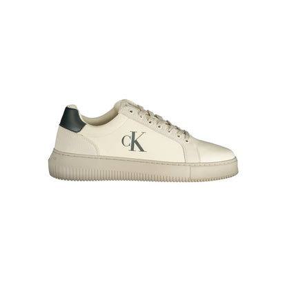 Sneakers by Calvin Klein for men in polyester & rubber white & print presents a sumptuous silhouette, artfully capturing the essence of the Men's Fashion Polyester & Rubber Sneakers with its sumptuous fashion style design.