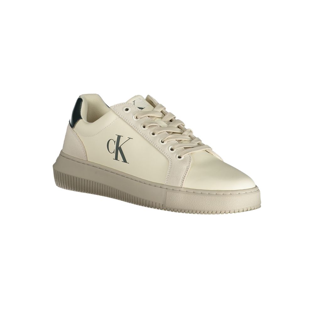 Sneakers by Calvin Klein for men in polyester & rubber white & print features an sumptuous silhouette, showcasing the premium Men's Fashion Polyester & Rubber Sneakers in a sumptuous fashion style that offers a sumptuous finish for refined style.