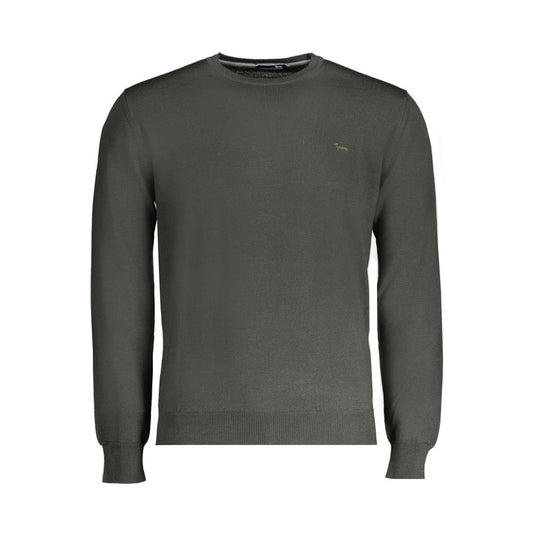 Sweater by Harmont & Blaine for men in wool green features an tactile silhouette, showcasing a sophisticated crew neckline and tactile for a refined finish.