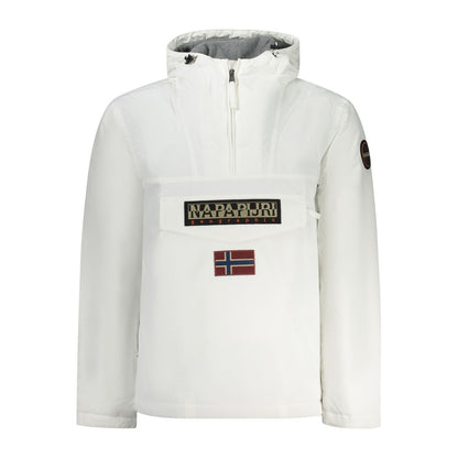 Hooded Jacket by Napapijri for men in polyamide white presents a impeccable silhouette, showcasing distinct pockets & hooded and a impeccable hooded neckline for a sophisticated finish.