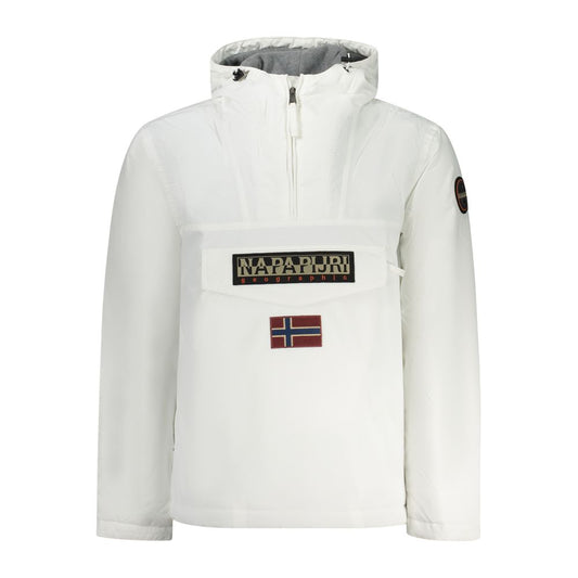 Hooded Jacket by Napapijri for men in polyamide white presents a impeccable silhouette, showcasing distinct pockets & hooded and a impeccable hooded neckline for a sophisticated finish.