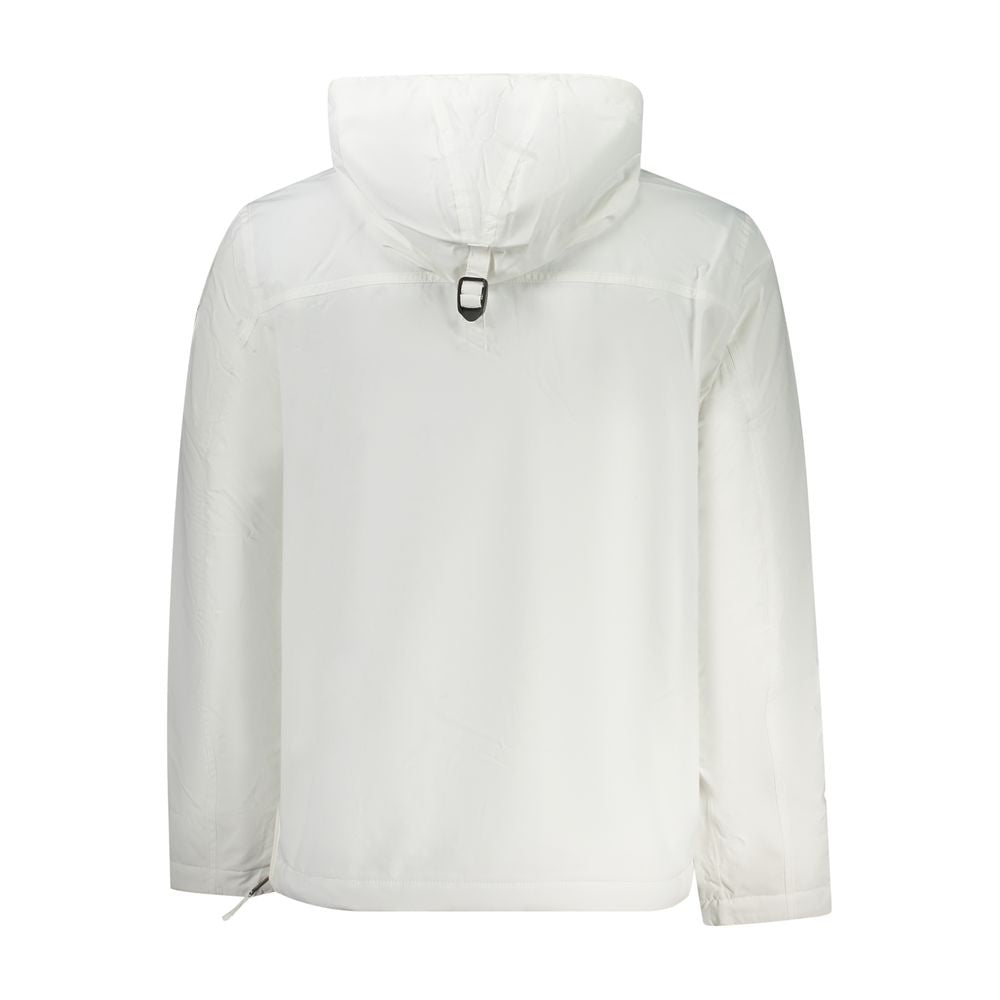 Hooded Jacket by Napapijri for men in polyamide white presents a authentic silhouette, artfully detailed with a authentic hooded neckline and functional pockets & hooded for a premium authentic finish.