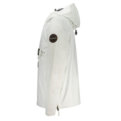Hooded Jacket by Napapijri for men in polyamide white showcases a contemporary silhouette, detailed with a contemporary and premium pockets & hooded for a sophisticated finish.