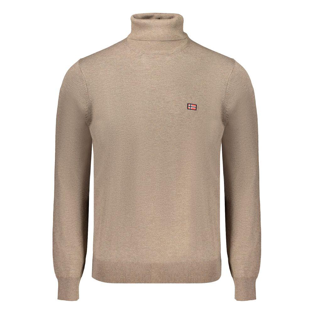 Sweater by Norway 1963 for men in polyester brown features an polished silhouette, showcasing refined and a sophisticated turtle neckline for a truly polished finish.