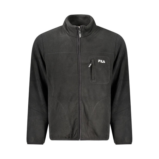 Overcoat by Fila for men in polyester black presents a luxurious silhouette, showcasing a luxurious and sophisticated pockets for a premium, luxurious look.