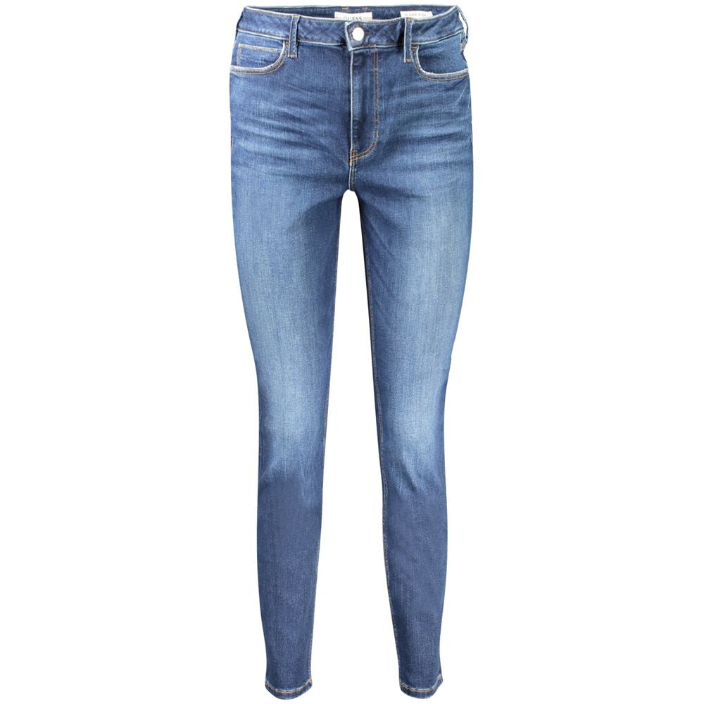 Jeans by Guess Jeans for women in stretch denim cotton blue presents a refined pantology silhouette, artfully defined by a refined pantology skinny, long, and a sophisticated .