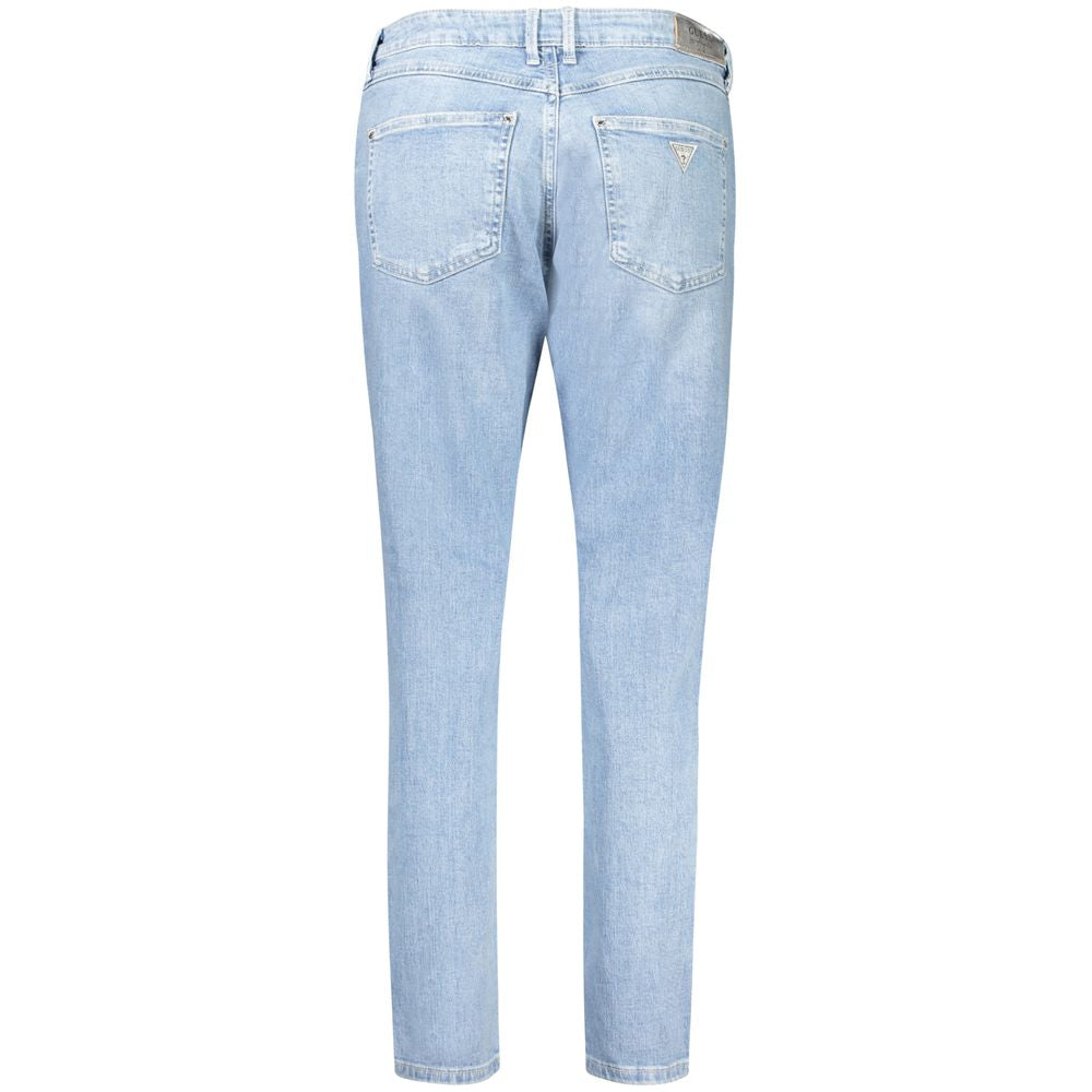 Jeans by Guess Jeans for women in cotton blue features a polished silhouette with a polished skinny, reaching a polished long and finished with a polished .