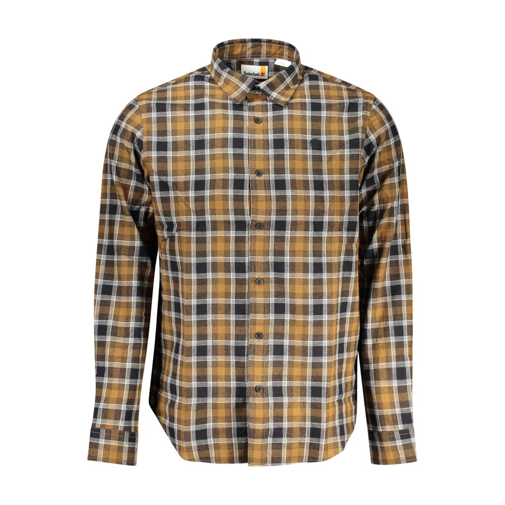 Shirt by Timberland for men in cotton brown & tartan showcases a sublime silhouette, artfully detailed with a sublime and long-sleeve for a sophisticated, sublime finish.