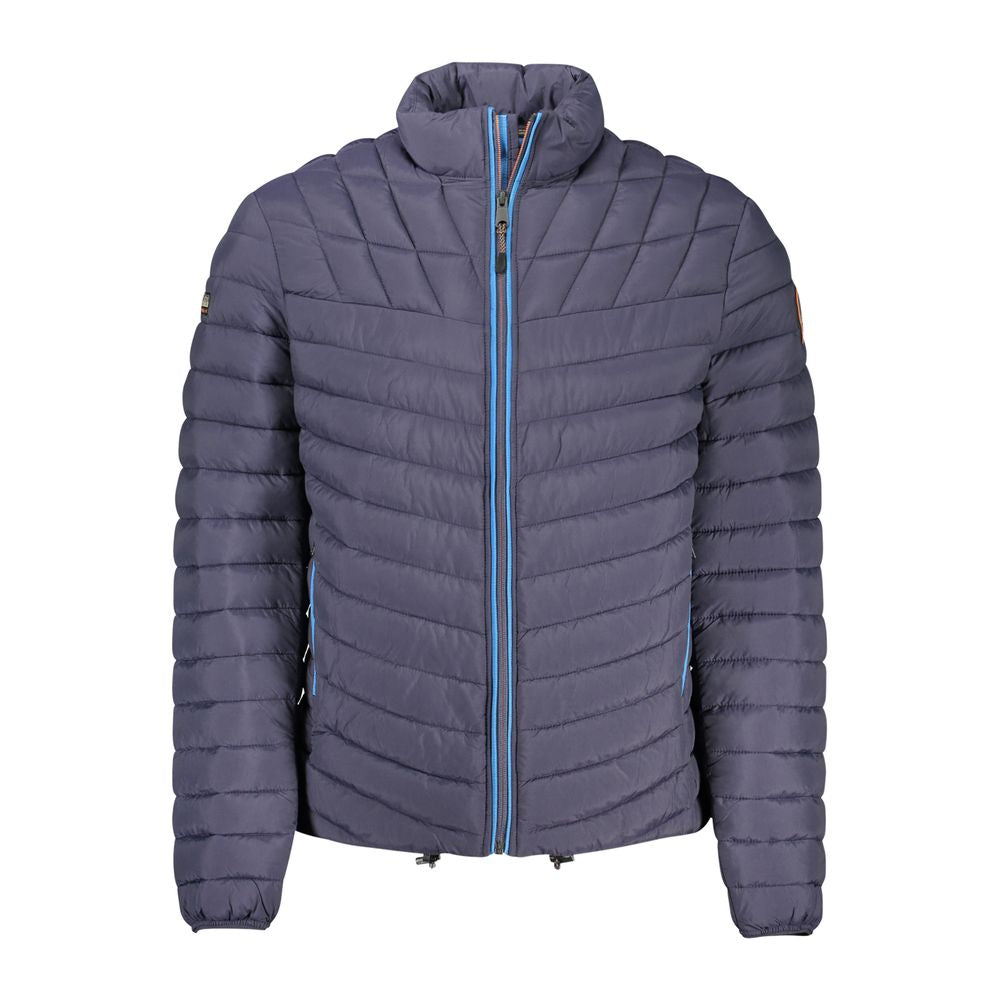 Jacket by Napapijri for men in polyamide blue features a smart silhouette, perfectly accentuated by its unique and functional pockets for a smart finish.