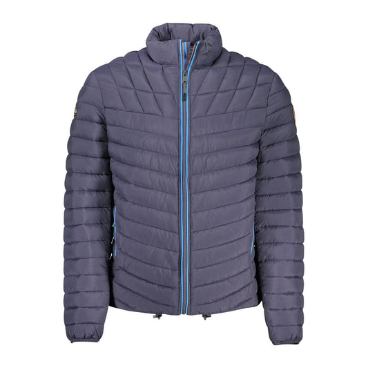 Jacket by Napapijri for men in polyamide blue features a smart silhouette, perfectly accentuated by its unique and functional pockets for a smart finish.