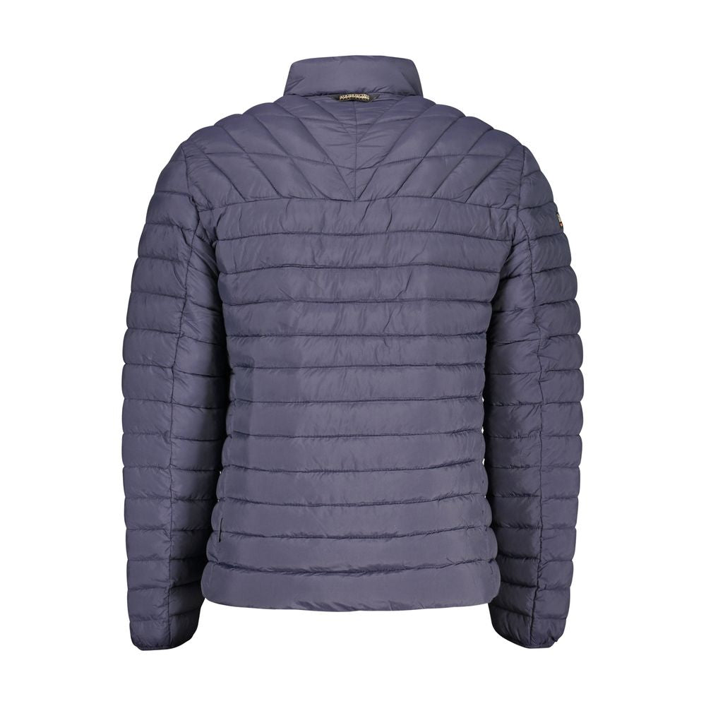 Jacket by Napapijri for men in polyamide blue features an utilitarian silhouette with a refined , showcasing sophisticated pockets for an utilitarian aesthetic.