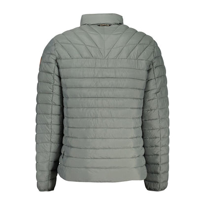 Jacket by Napapijri for men in polyamide green features a smart silhouette, perfectly accentuated by its unique and functional pockets for a smart finish.