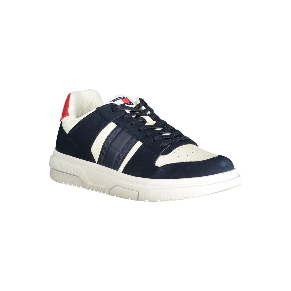 Sneakers by Tommy Hilfiger for men in polyester blue, red, white & print features an sumptuous design from the Men's Fashion Polyester Sneakers collection, highlighting a sumptuous fashion style for a premium, high-fashion look.