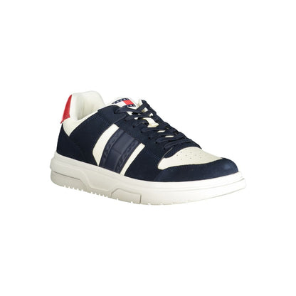 Sneakers by Tommy Hilfiger for men in polyester blue, red, white & print features an sumptuous design from the Men's Fashion Polyester Sneakers collection, highlighting a sumptuous fashion style for a premium, high-fashion look.