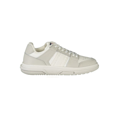Sneakers by Tommy Hilfiger for women in polyester gray, white & print presents a sumptuous silhouette as Women's Fashion Polyester Sneakers, expertly defined by a sumptuous fashion style for a sumptuous, high-fashion look.