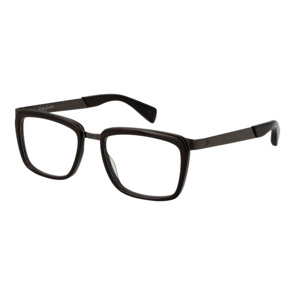 Eyeglasses Frames by Yohji Yamamoto for unisex in acetate and brown showcases a refined silhouette, detailed with a brown coloured frame finish and a sophisticated full-frame frame design.