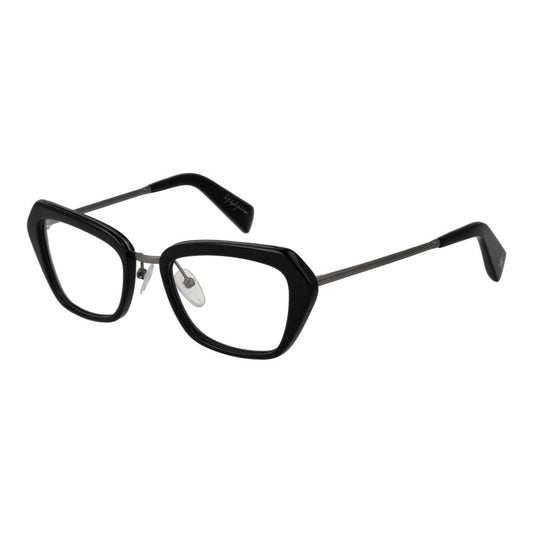 Eyeglasses Frames by Yohji Yamamoto for women in plastic and black showcases a refined silhouette, detailed with a black coloured frame finish and a sophisticated full-frame frame design.