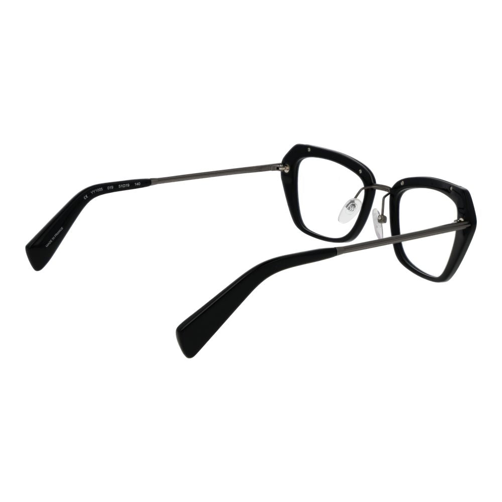 Eyeglasses Frames by Yohji Yamamoto for women in plastic black features a refined silhouette, showcasing a refined black coloured frame and full-frame frame design for a sophisticated, premium look.