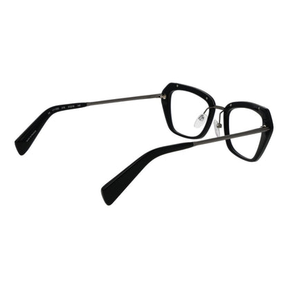 Eyeglasses Frames by Yohji Yamamoto for women in plastic black features a refined silhouette, showcasing a refined black coloured frame and full-frame frame design for a sophisticated, premium look.