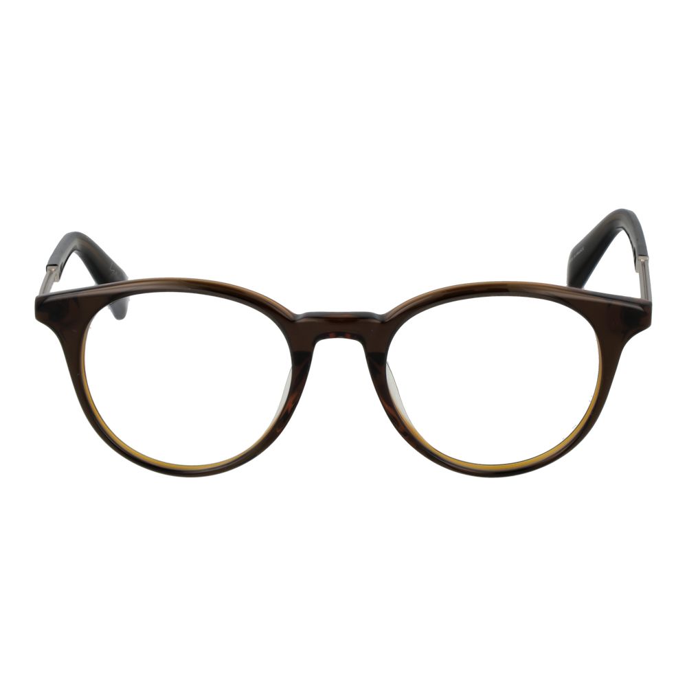 Eyeglasses Frames by Yohji Yamamoto for men in plastic brown showcases a refined full-frame frame design with a refined brown coloured frame finish for a refined and sophisticated look.
