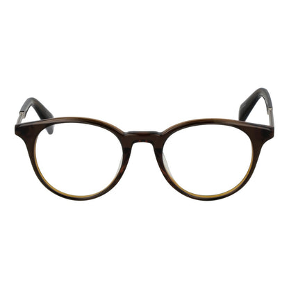 Eyeglasses Frames by Yohji Yamamoto for men in plastic brown showcases a refined full-frame frame design with a refined brown coloured frame finish for a refined and sophisticated look.