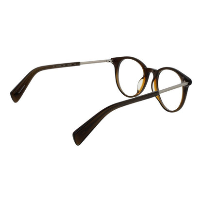 Eyeglasses Frames by Yohji Yamamoto for men in plastic brown features an refined silhouette, showcasing the refined brown coloured frame and sophisticated full-frame frame design.