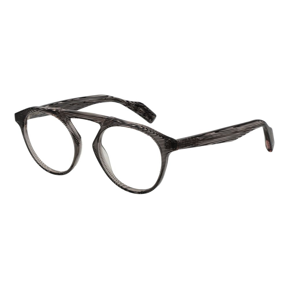 Eyeglasses Frames by Yohji Yamamoto for men in plastic brown features an refined silhouette, showcasing the refined brown coloured frame and sophisticated full-frame frame design.