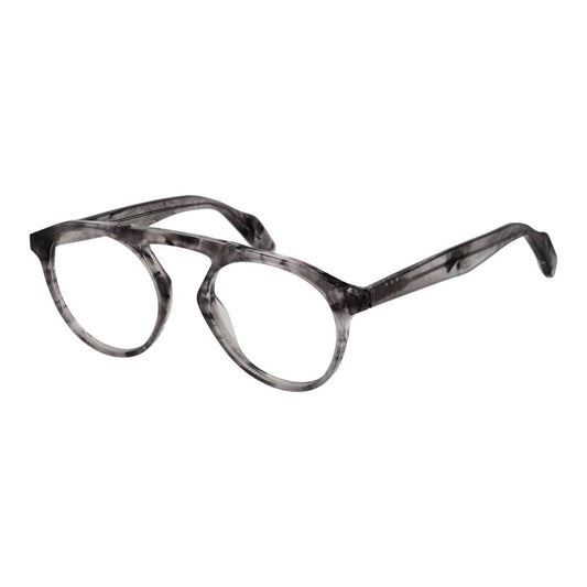 Eyeglasses Frames by Yohji Yamamoto for men in plastic and gray showcases a refined silhouette, detailed with a gray coloured frame finish and a sophisticated full-frame frame design.