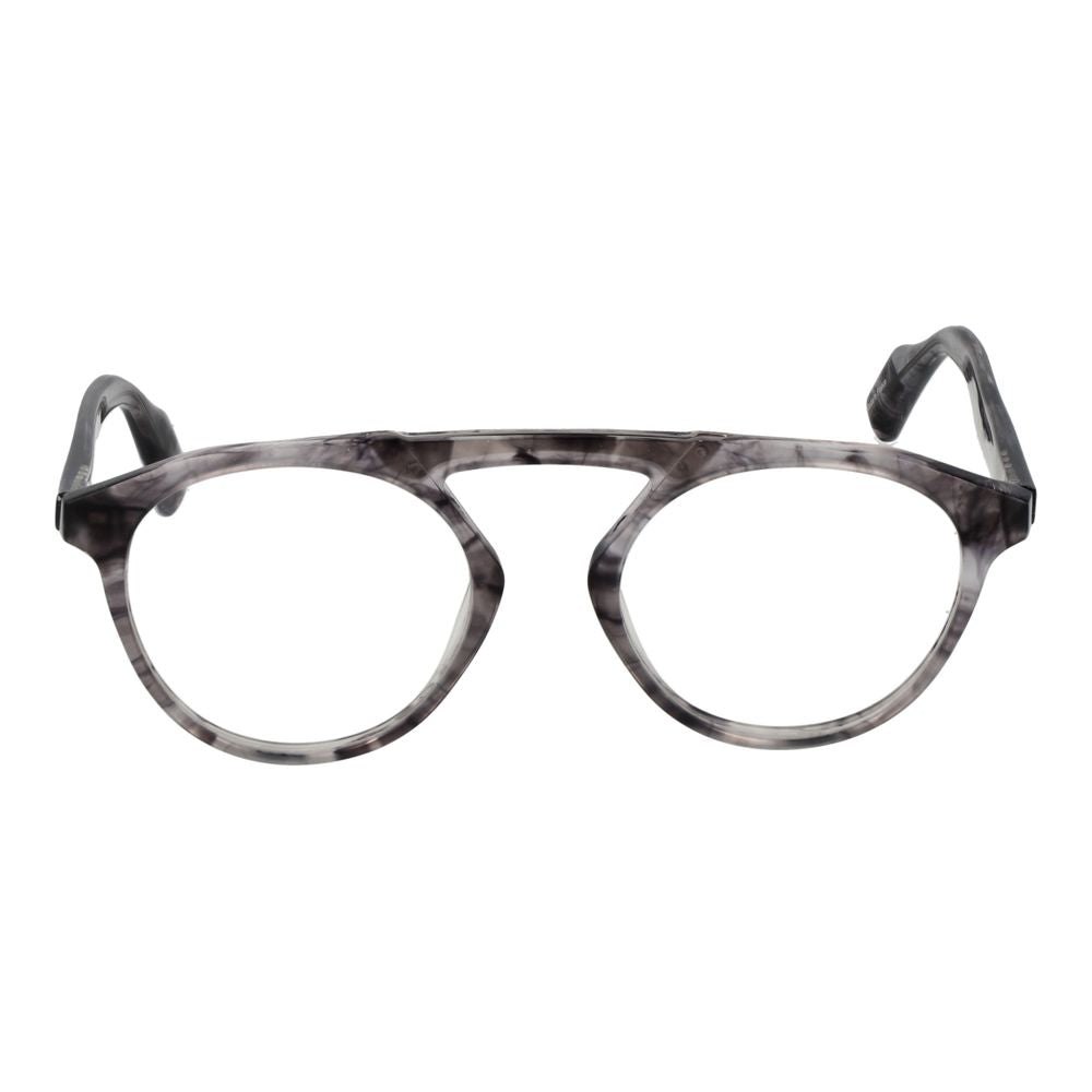 Eyeglasses Frames by Yohji Yamamoto for men in plastic gray features an refined silhouette, showcasing a sophisticated gray coloured frame and refined full-frame frame design for a refined look.