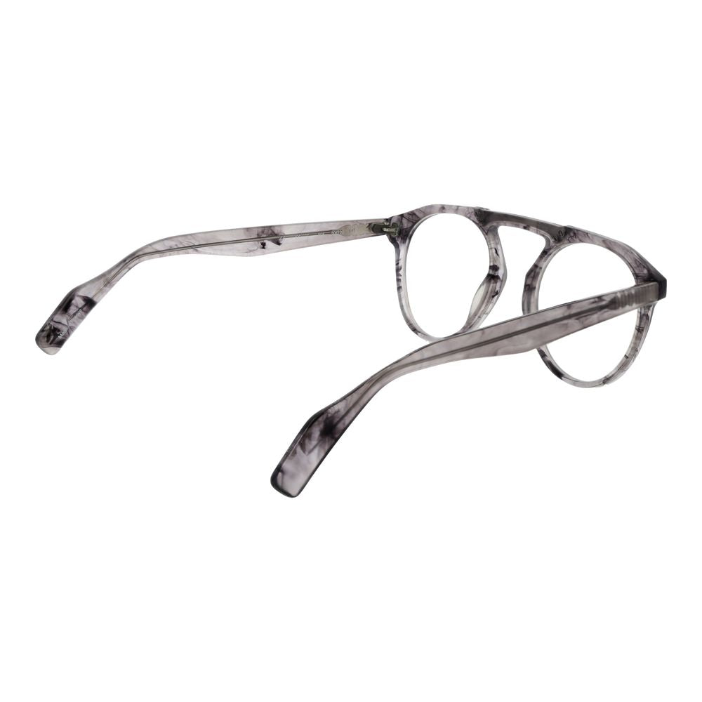 Eyeglasses Frames by Yohji Yamamoto for men in plastic gray features an refined silhouette, showcasing the refined gray coloured frame and sophisticated full-frame frame design.